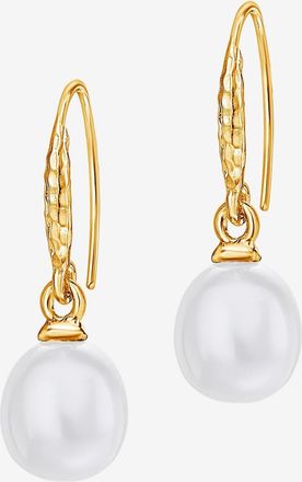 Dower & Hall 8mm Oval White Luna Pearl Drop Earrings in Yellow Gold Vermeil at Nordstrom