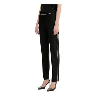 Karl Lagerfeld Broeken, Dames, Zwart, S, Wol, Straight Broeken