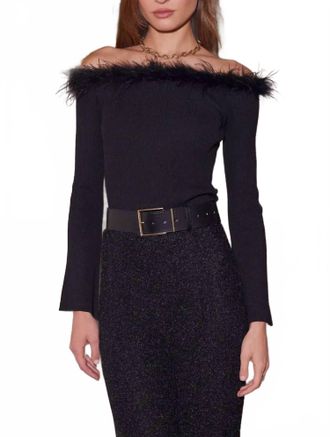 Skies Are Blue Clothing Averett Off The Shoulder Top In Black
