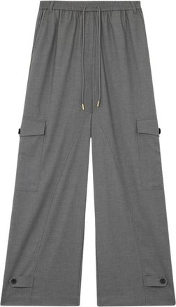 Twinset Cargo Wijde Broek - Dames - Wijde Broeken - Grijs - S - Wol - Broeken