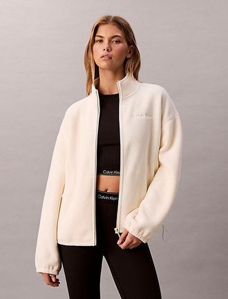 Calvin Klein Relaxed Fleece Mock Neck Jacket