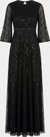 Mac Duggal Embellished Sequined A-Line Gown