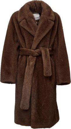 Max Mara Midi omslagjas - Dames - Jas met riem - Bruin - S - Jassen