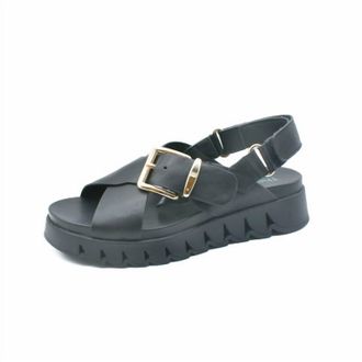 The Flexx Womens Edwina Leather Sandals In Black