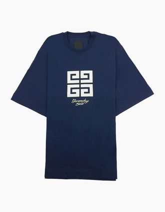 Givenchy Mens Givenchy 4g Logo T Shirt Medium Blue - Size: 44