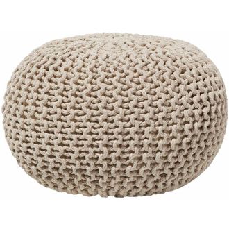 Beliani Beliani - Pouf poggiapiedi in tessuto beige 50 x 35 cm Conrad