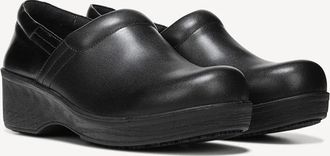 Dr. Scholls Dynamo E7159M1001 Clog Black Leather SR Work Shoe HAWK112