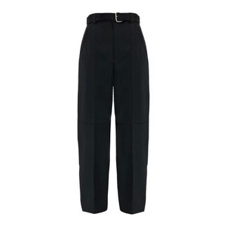Bottega Veneta Straight Trousers, female, Black, Size: 2XS Trousers with belt