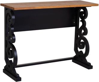 Wanderlust Deco Wanderlust Deco - Recibidor De Madera Lacado Negro Envejecido 106x36x79h Cm