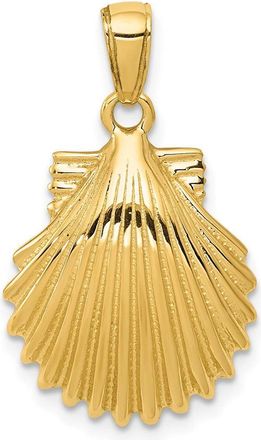 Diamond2Deal 14k Yellow Gold Scallop Shell Pendant