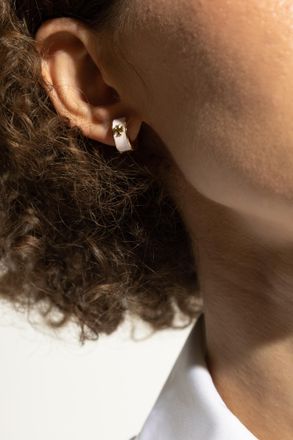 Tory Burch Earrings With Logo, Womens, Pink