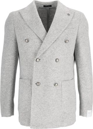 Breras Milano Textured Double-Breasted Metal Accent Jacket
