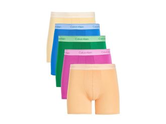 Calvin Klein Underwear Pride Cotton Boxer Briefs 5-Pack Mens Underwear Mardi Gras Green/Relay Orange/Golden Haze/Palace Blue/Stunning O : 2XL