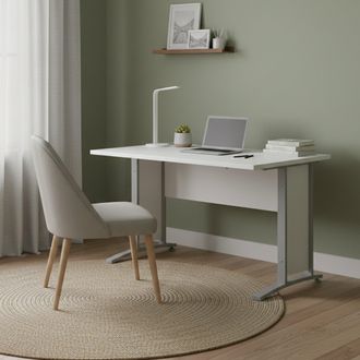 Dmora Escritorio De Oficina Dmora Color Blanco, 120 X 74,5 X 80 Cm, Con Embalaje Reforzado