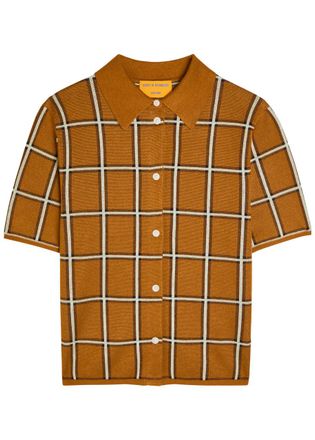 Guest In Residence Picnic Plaid Silk and Linen-blend Shirt - Brown - S (UK8-10 / S)