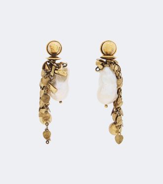 Dries Van Noten Embellished pearl drop earrings