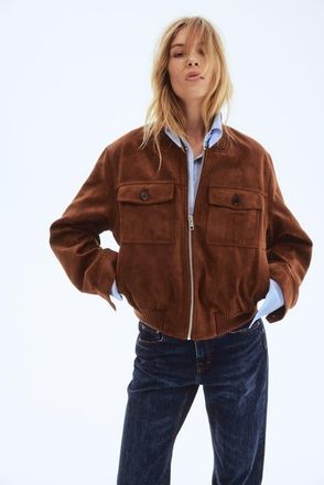 H&M Napped Jacket in Brown at Nordstrom, Size Xx-Large