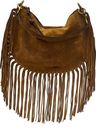 Isabel Marant Soft Leather Shoulder Bag with Zip Closure and Fringe Detailing