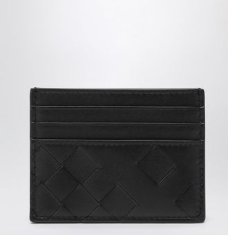 Bottega Veneta Black card holder in Intrecciato