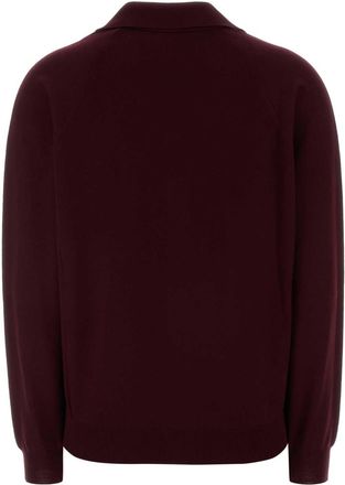 Miu Miu Womens Virgin Wool Cardigan Burgundy