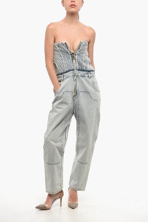 Balmain Jumpsuit in Denim Senza Maniche Balmain
