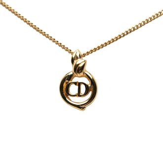 Dior Pre-owned Dior Gold Plated CD Logo Pendant Necklace Ladies W2T3HVRP3661Y4GP