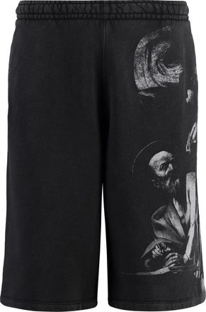 Off-white Printed Sweatshorts - Heren - Korte Broeken - Zwart - XS - Katoen - Korte Broeken