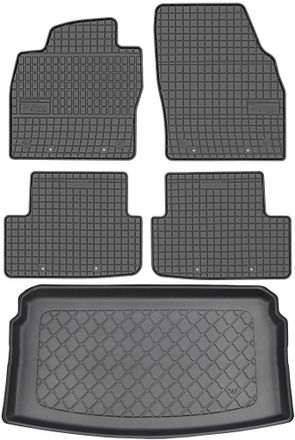 OEM Volkswagen Polo Vi 2g Aw Hatchback Desde 10/2017 Set - Alfombrillas De Goma Para Coche + Alfombrilla Para Maletero