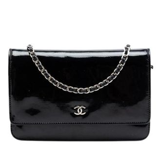 Chanel Pre-owned Wallet on Chain - Dames - Pre-owned - Zwart - Maat: ONE Size Leer
