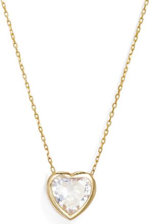 SHYMI Heart Bezel Pendant Necklace in Gold/White at Nordstrom