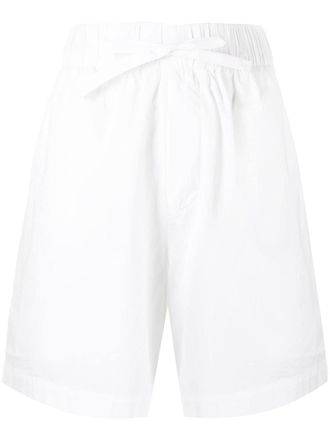 Tekla poplin drawstring pajama shorts - White