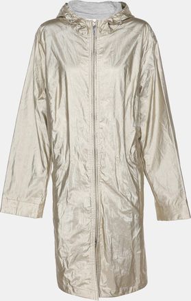 Marina Rinaldi Voyage By Marina Rinaldi Metallic Satin Parka Voyage Hoodie Jacket