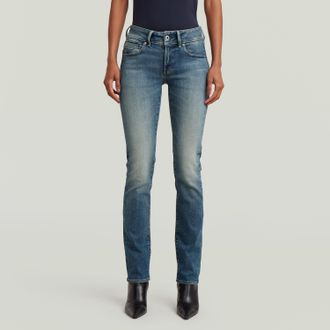 G-Star Straight-Jeans G-STAR Midge, Damen, Gr. 26, L&auml;nge 30, antique faded scorodite, Denim/Jeans, Obermaterial: 94% Baumwolle, 4% Elastomultiester, 2% Elast