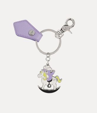 Vivienne Westwood Rocking Horse Teddy Keyring Metal Lilac-pu-grain One Size Unisex