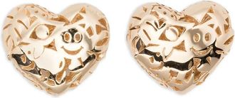 Sydney Evan Orecchini Heart in oro giallo 14 carati con diamanti