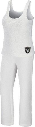 WEAR by Erin Andrews Womens WEAR by Erin Andrews Cream Las Vegas Raiders Plus Size Cozy Scoop Neck Tank Top & Pants Set at Nordstrom, Size 4X