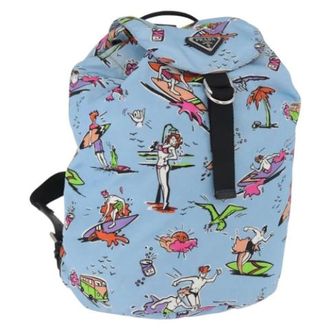 Prada Pre-owned Backpacks, female, Blue, Size: ONE SIZE Pre-owned Vintage Nylon Backpack