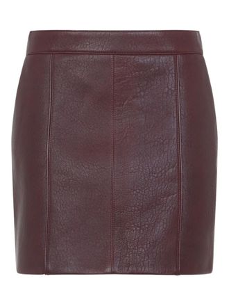 Chlo&eacute; panelled mini skirt - women - Leather - 36 - Red
