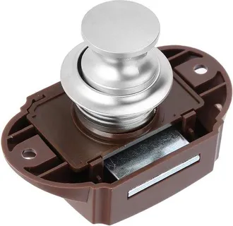 OEM Cerradura Para Armario Con Pulsador, Cerradura De Pulsador De Aleaci&oacute;n De Zinc, Manilla Con Pomo, Sin Llave, Grosor 14-16 Mm, Seguridad