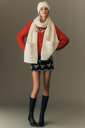 Jocelyn Heart Ribbed Knit Scarf