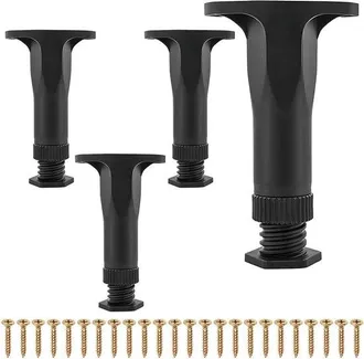 No Brand Patas Ajustables Negras Para Muebles De Dormitorio De 13,5 A 22,5 Cm - Aptas Para Bases De Listones, Mesas Y Armarios
