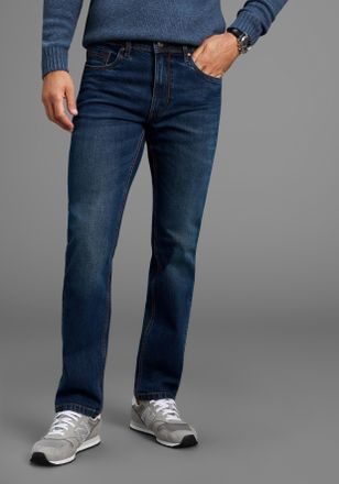 Arizona Straight-Jeans ARIZONA, Herren, Gr. 24, N + U Gr, dunkelblau used, Denim/Jeans, Obermaterial: 99% Baumwolle, 1% Elasthan, unifarben, straight fit lang
