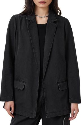AllSaints Aleida Denim Blazer in Washed Black at Nordstrom, Size 12 Us