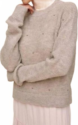 Bella Dahl Beaded Crew Neck Sweater In Hazel Wood