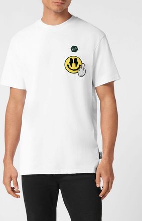 Philipp Plein Cotton Jersey T-shirt with Hexagon Logo Patch