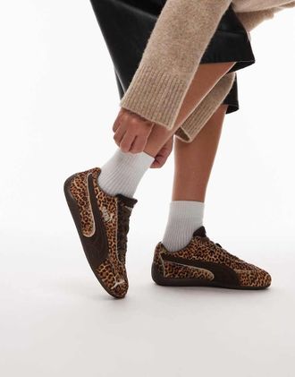 Puma Speedcat - Sneakers leopardate-Marrone