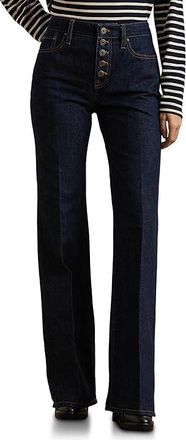 Lauren Ralph Lauren Retro Flare Full Length Flare Womens Jeans Rinse Wash : 16, Cotton/Denim/Leather
