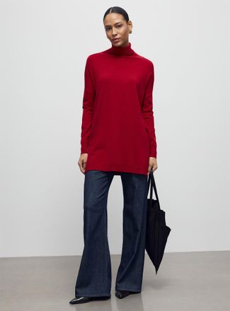 Contemporaine Womens Turtleneck Tunic Top sweater