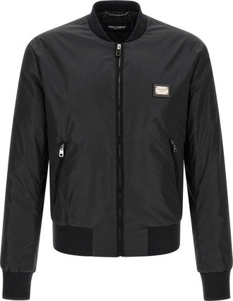 Dolce & Gabbana Logo plaque bomber jacket