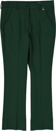 Herno Cropped Broek - Dames - Wijde Broeken - Groen - M - Wol - Broeken